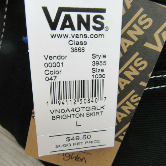 VANS Brighton Womens Denim Black Mini Skirt Size L - Picture 10 of 11